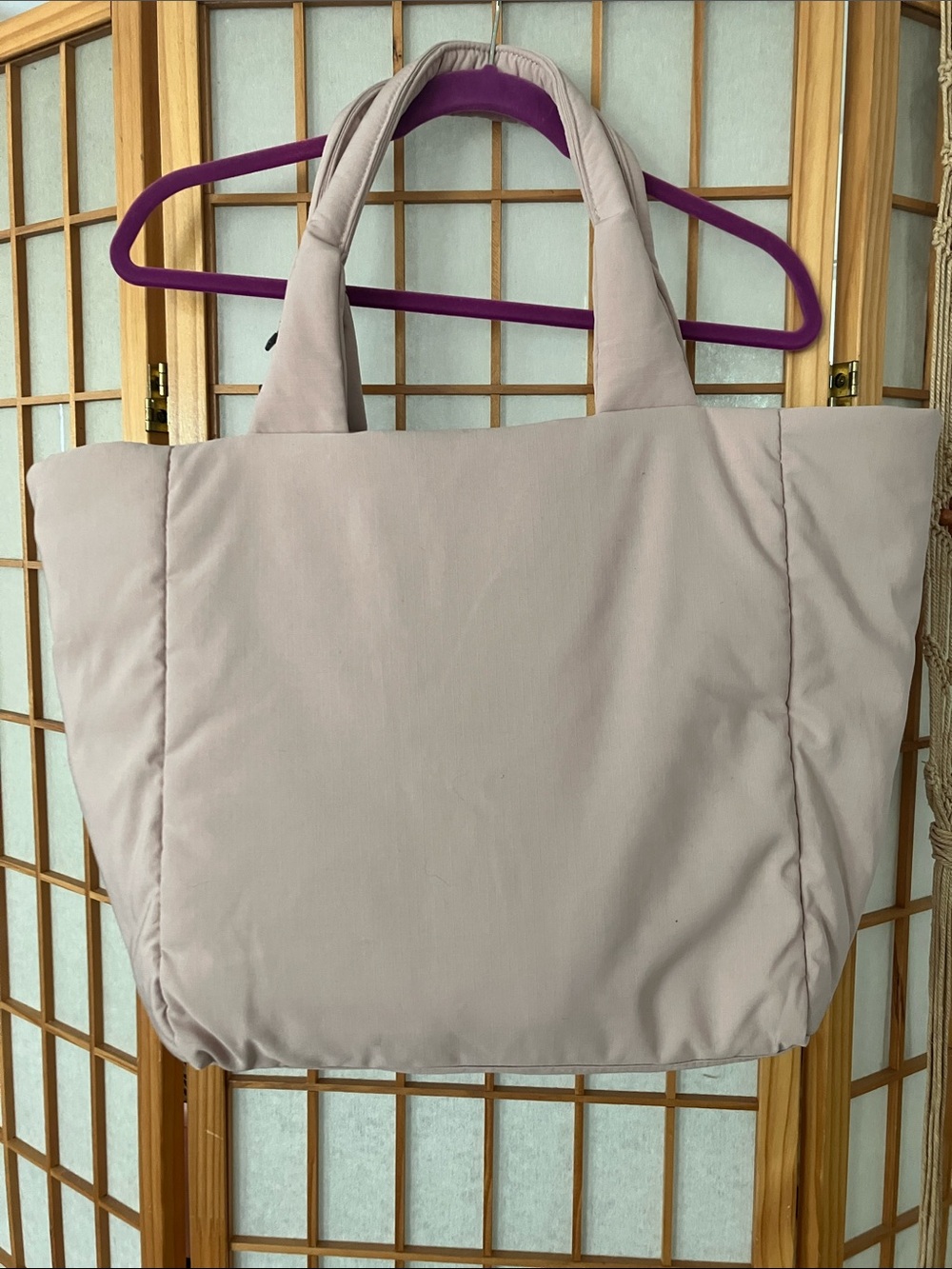 NWT DANSKIN Pale Blush Pink RANAE Large Puffy Tote with Front & Top Zippers - Picture 6 of 11